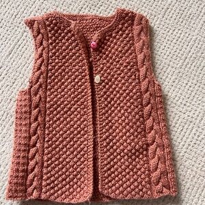 Toddler Handmade Cable Knit Vest 3T